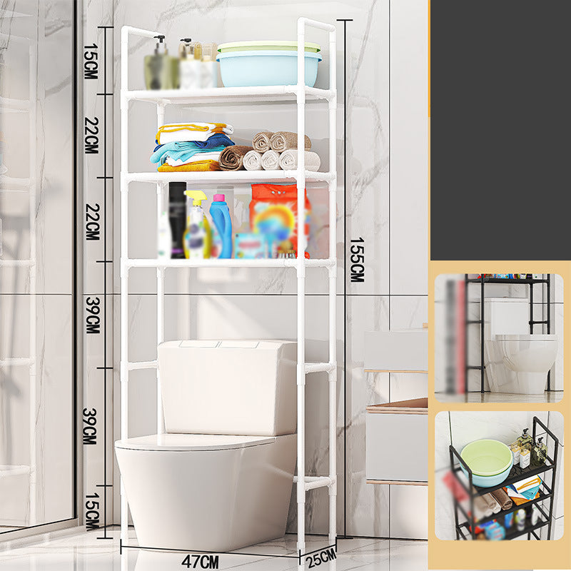 🧺No-Drill Over-Washer Storage Rack, Waterproof Rustproof Laundry & Bathroom Organizer Shelf for Space Saving