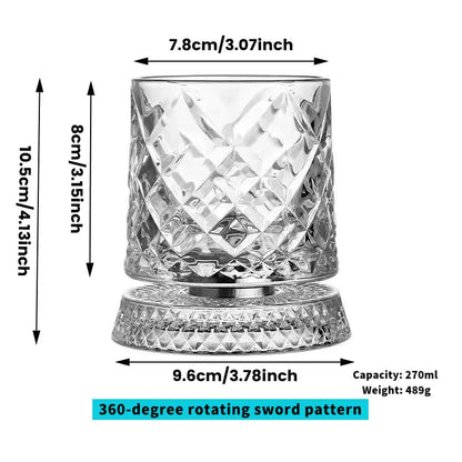 360° Spinning Crystal Whiskey Glass