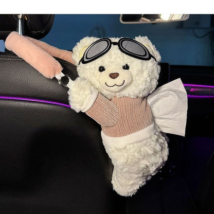 ✨Limited time buy one get one free✨ Global best-selling over 1 million cute bear-shaped plush car tissue box