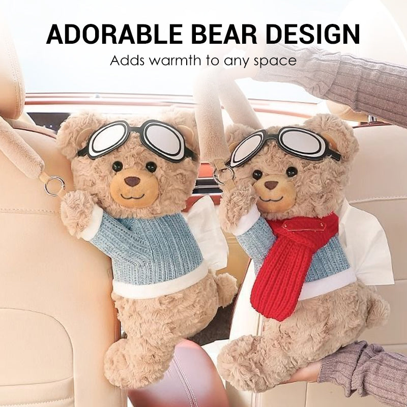 ✨Limited time buy one get one free✨ Global best-selling over 1 million cute bear-shaped plush car tissue box