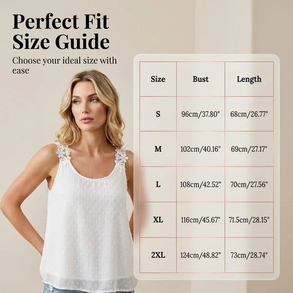 📢📢40% OFF !! ⏰Elegant Dot Lace Strap Tank Top